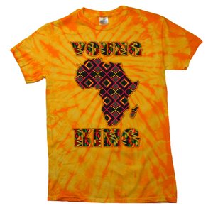 Young African King African Cloth Pattern Celebrating Black History Tie-Dye T-Shirt