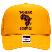 Young African King African Cloth Pattern Celebrating Black History Trucker Hat