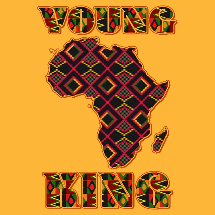 Young African King African Cloth Pattern Celebrating Black History Trucker Hat