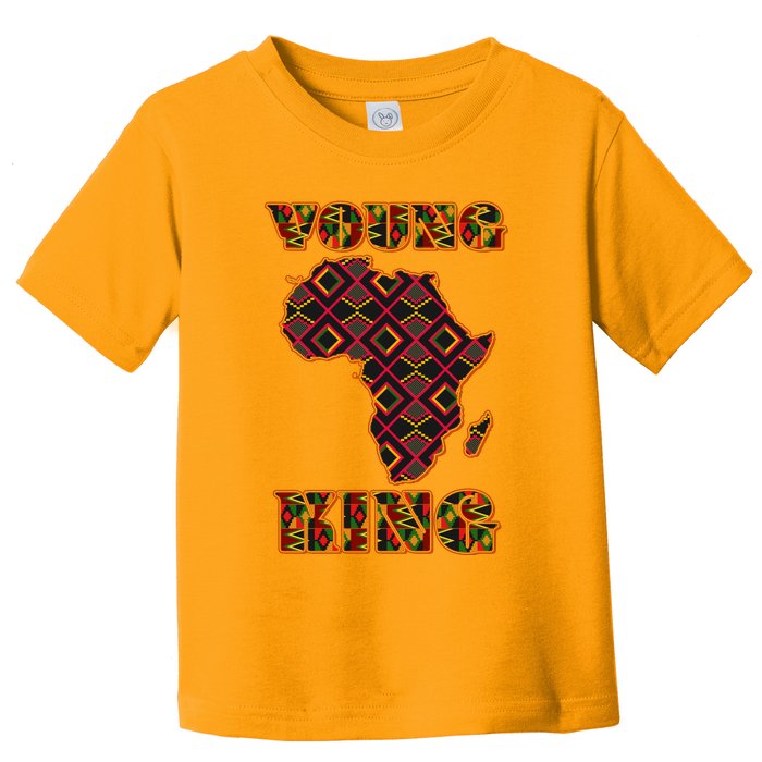 Young African King African Cloth Pattern Celebrating Black History Toddler T-Shirt