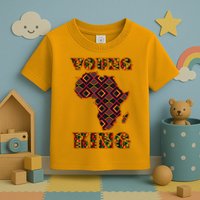 Young African King African Cloth Pattern Celebrating Black History Toddler T-Shirt