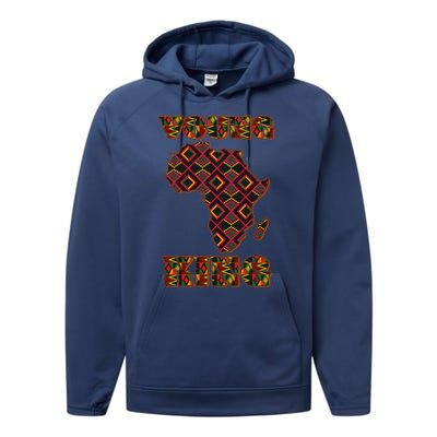 Young African King African Cloth Pattern Celebrating Black History Performance Fleece Hoodie