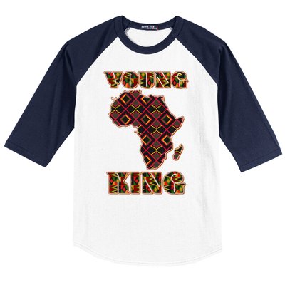 Young African King African Cloth Pattern Celebrating Black History Baseball Sleeve Shirt