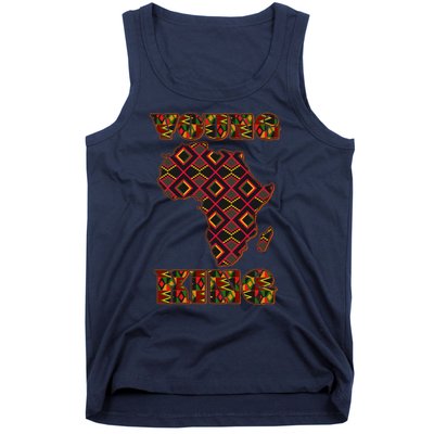 Young African King African Cloth Pattern Celebrating Black History Tank Top