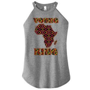 Young African King African Cloth Pattern Celebrating Black History Women's Perfect Tri Rocker Tank