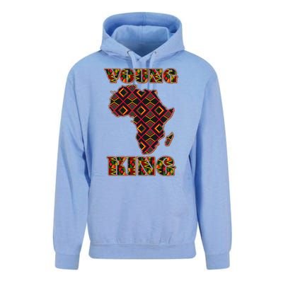 Young African King African Cloth Pattern Celebrating Black History Unisex Surf Hoodie