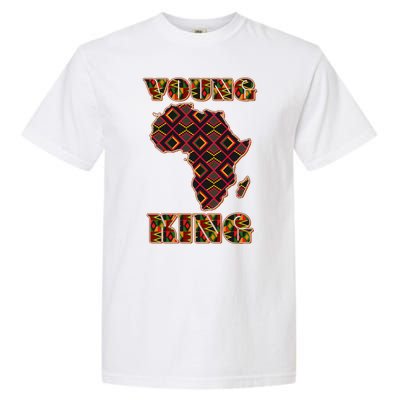 Young African King African Cloth Pattern Celebrating Black History Garment-Dyed Heavyweight T-Shirt