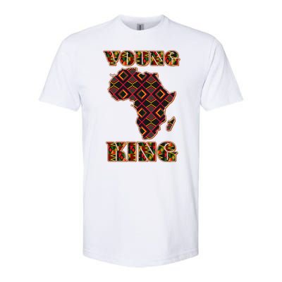 Young African King African Cloth Pattern Celebrating Black History Softstyle CVC T-Shirt