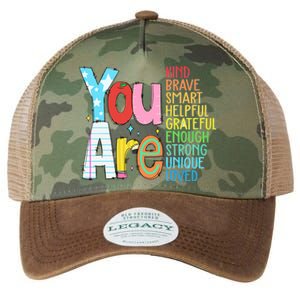 You Are Kind Brave Smart Helpful Grateful Enough Strong Great Gift Legacy Tie Dye Trucker Hat