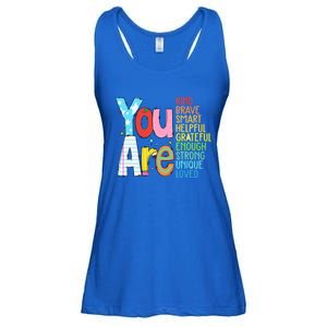 You Are Kind Brave Smart Helpful Grateful Enough Strong Great Gift Ladies Essential Flowy Tank