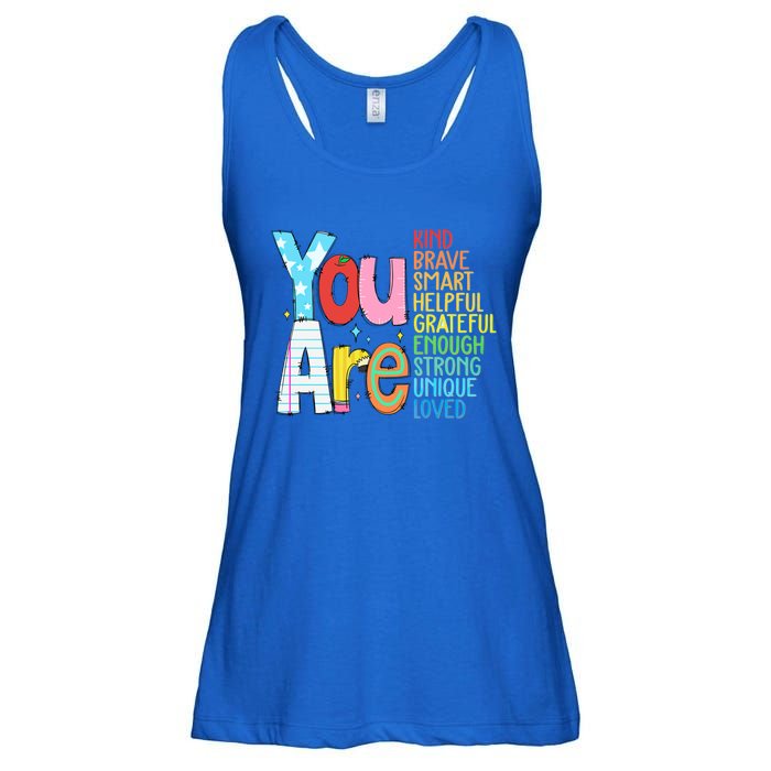 You Are Kind Brave Smart Helpful Grateful Enough Strong Great Gift Ladies Essential Flowy Tank