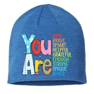 You Are Kind Brave Smart Helpful Grateful Enough Strong Great Gift Sustainable Beanie