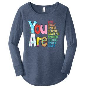 You Are Kind Brave Smart Helpful Grateful Enough Strong Great Gift Women's Perfect Tri Tunic Long Sleeve Shirt