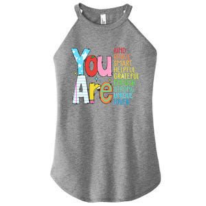 You Are Kind Brave Smart Helpful Grateful Enough Strong Great Gift Women's Perfect Tri Rocker Tank