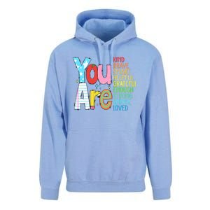 You Are Kind Brave Smart Helpful Grateful Enough Strong Great Gift Unisex Surf Hoodie