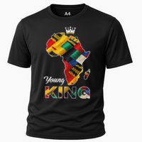 Young African King Map Kente Cooling Performance Crew T-Shirt