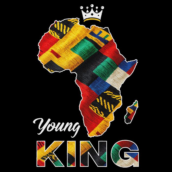 Young African King Map Kente Cooling Performance Crew T-Shirt