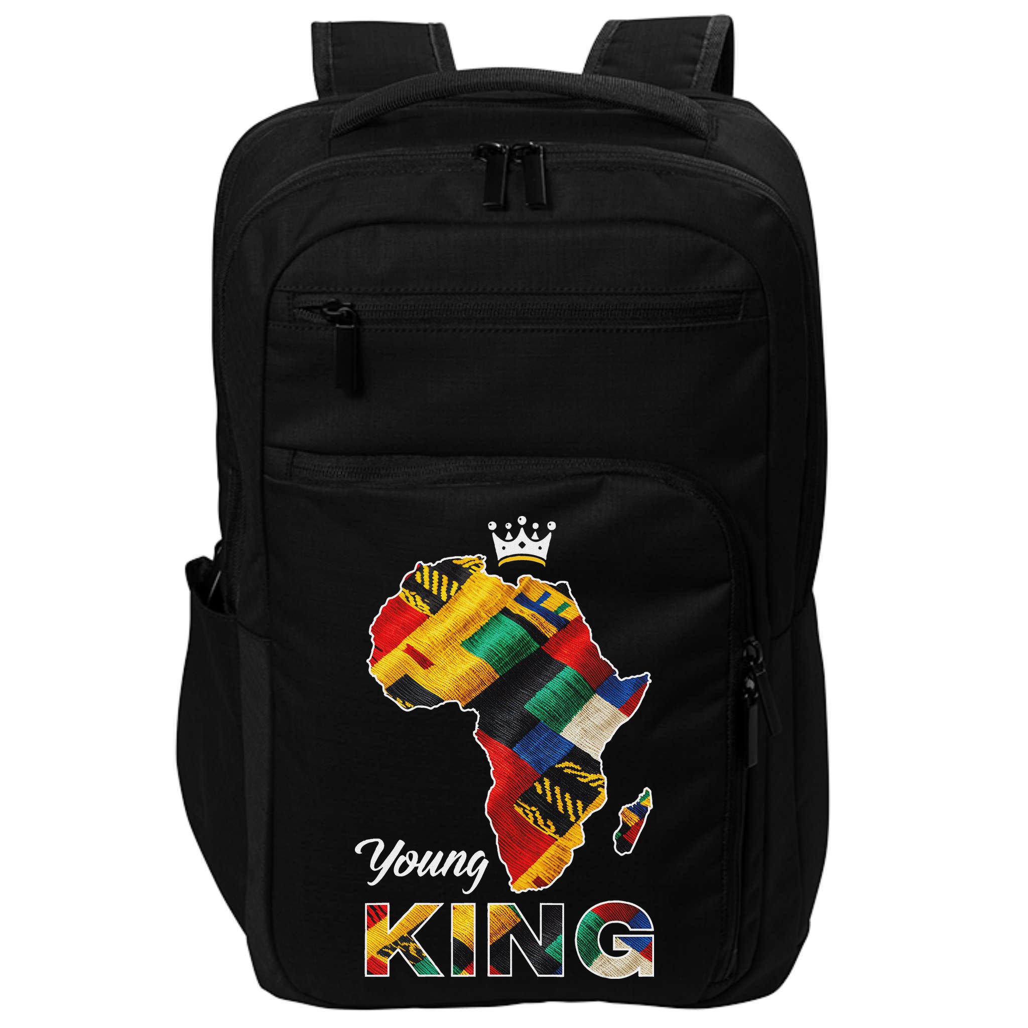 Young African King Map Kente Impact Tech Backpack