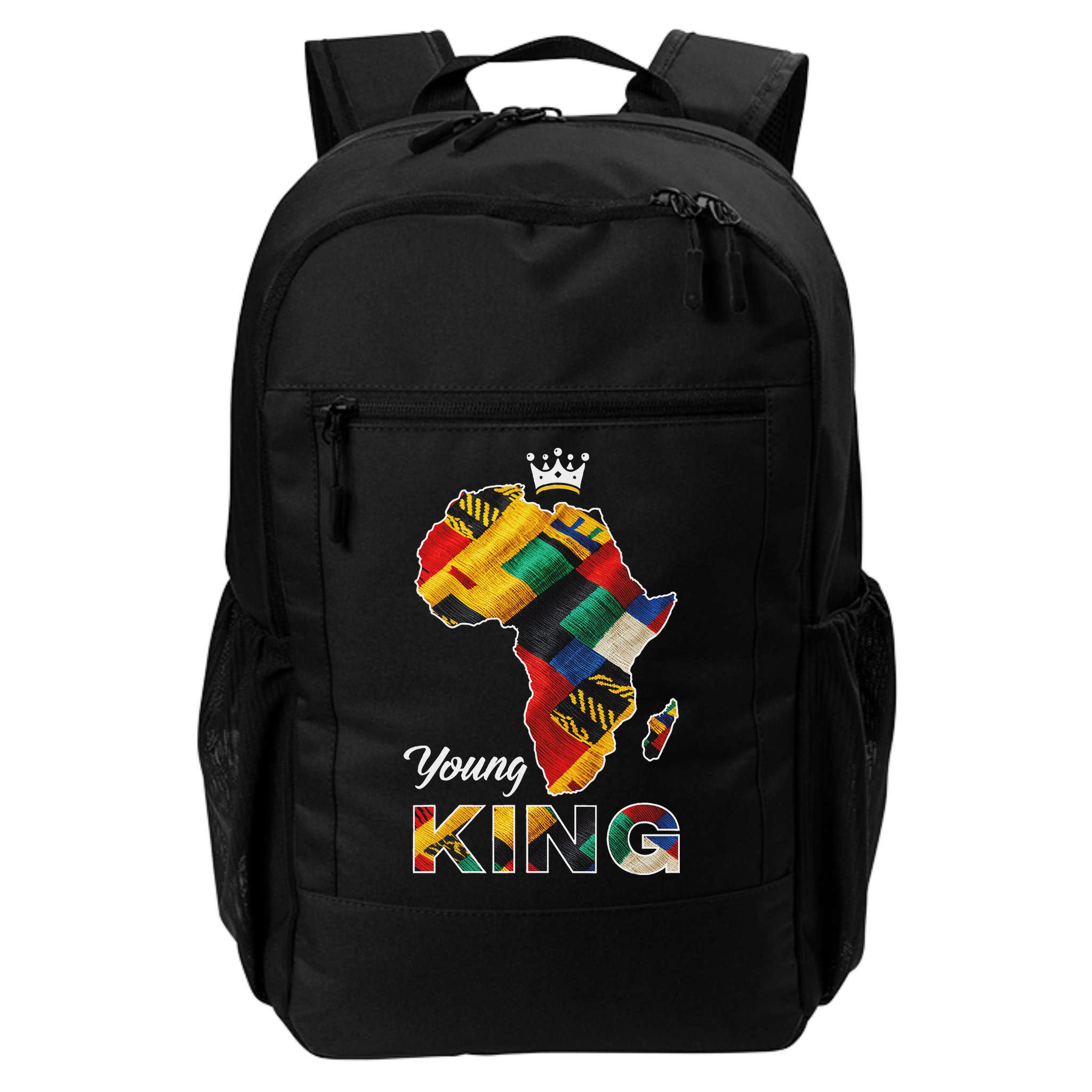 Young African King Map Kente Backpack