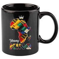 Young African King Map Kente 11oz C Handle Ceramic Mug