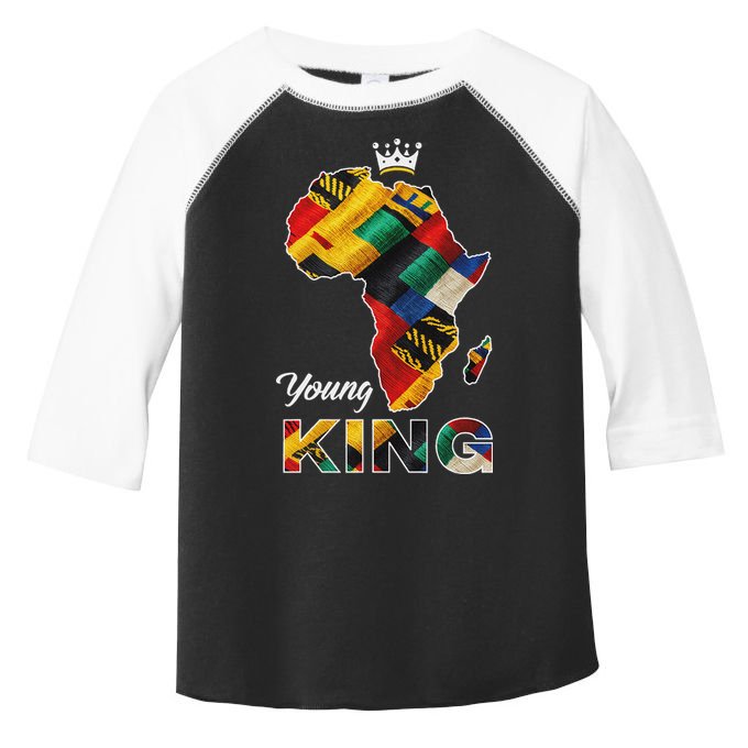 Young African King Map Kente Toddler Fine Jersey T-Shirt