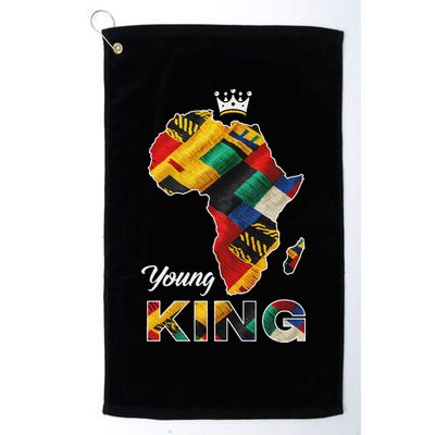 Young African King Map Kente Golf Towel
