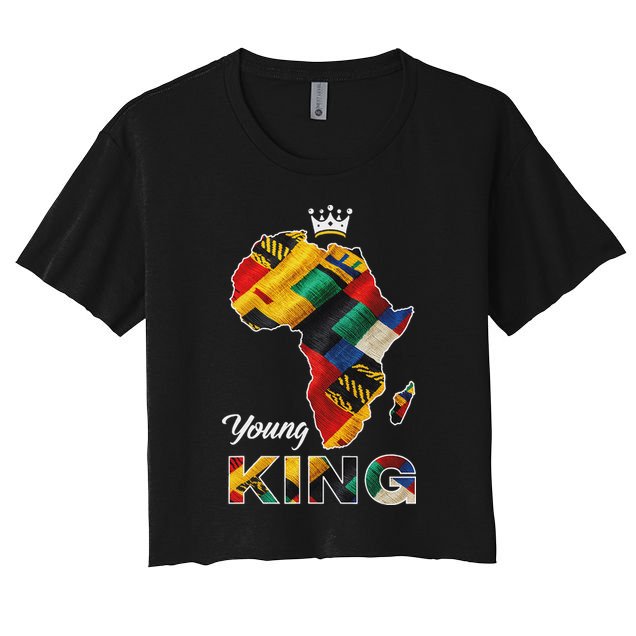 Young African King Map Kente Crop Top
