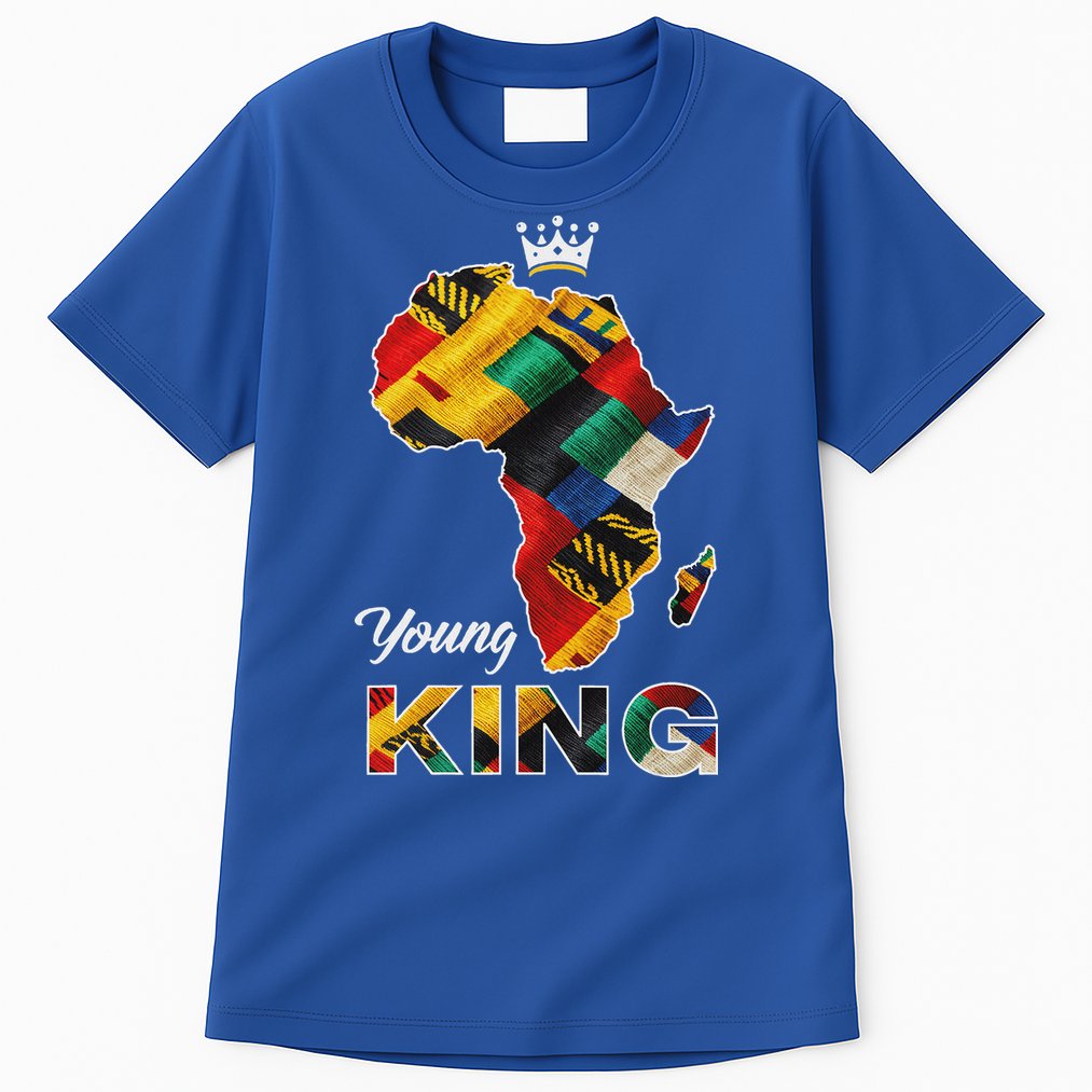 Young African King Map Kente Tall T-Shirt