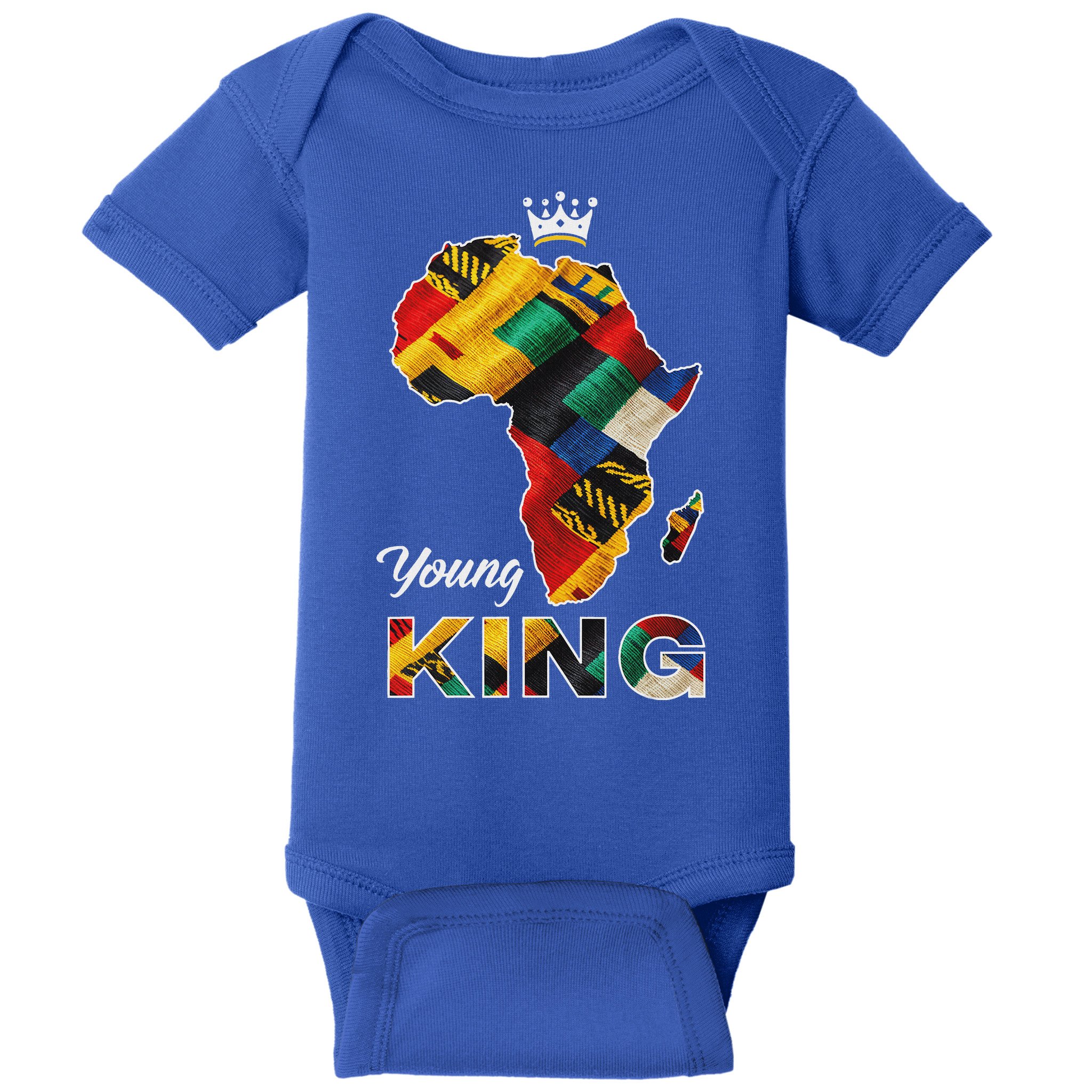 Young African King Map Kente Baby Bodysuit