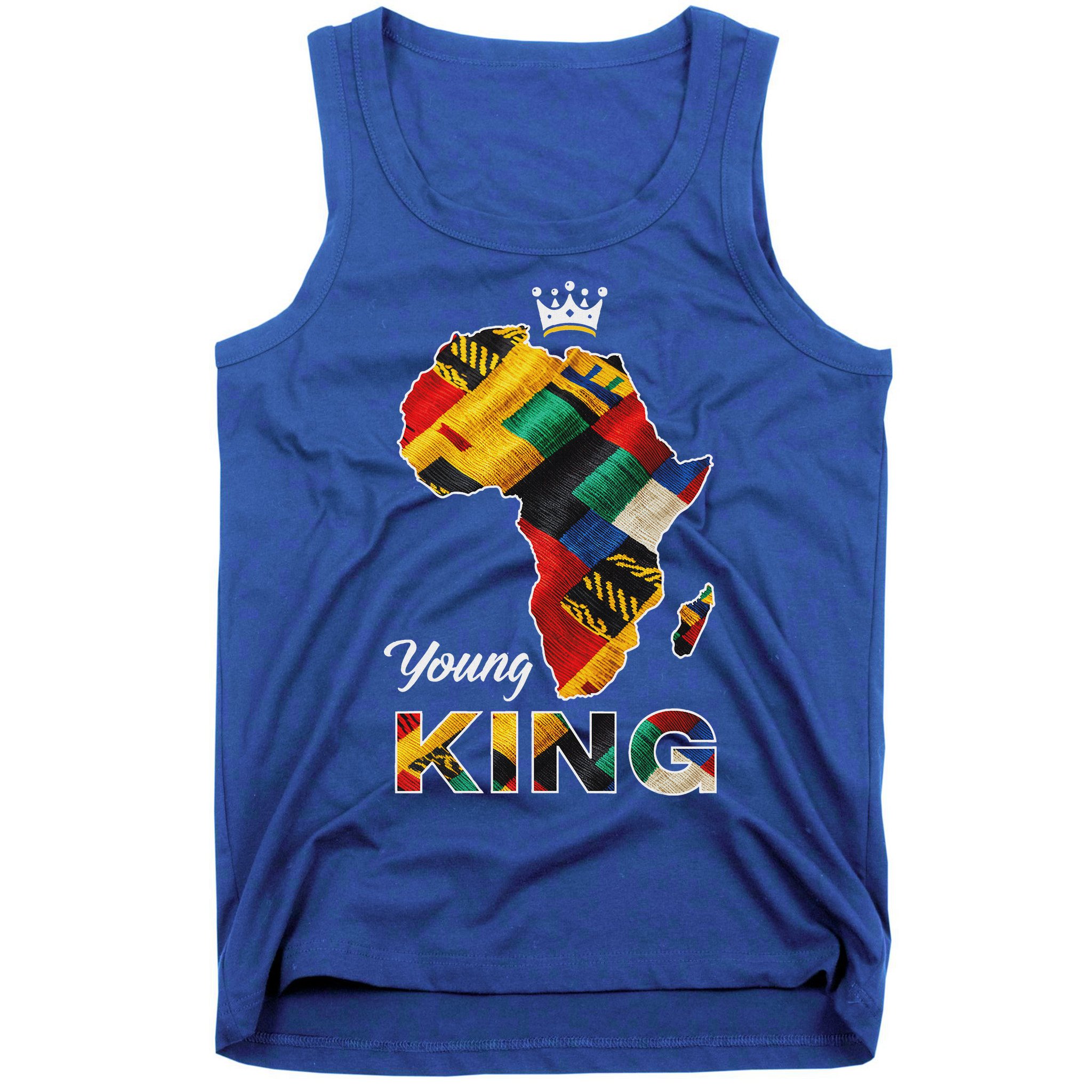 Young African King Map Kente Tank Top