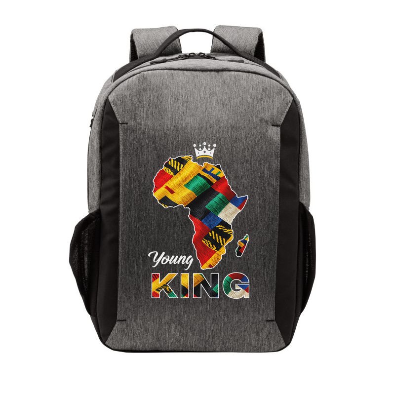 Young African King Map Kente Vector Backpack