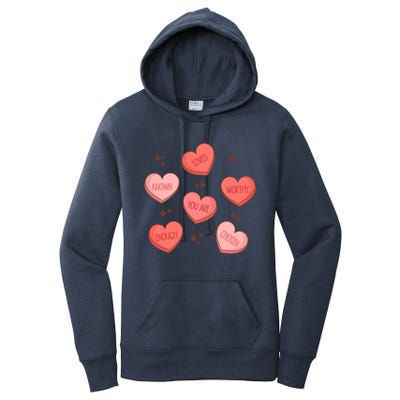 You Are Known Loved Worthy Chosen Enough Christian V Day Gift Women's Pullover Hoodie