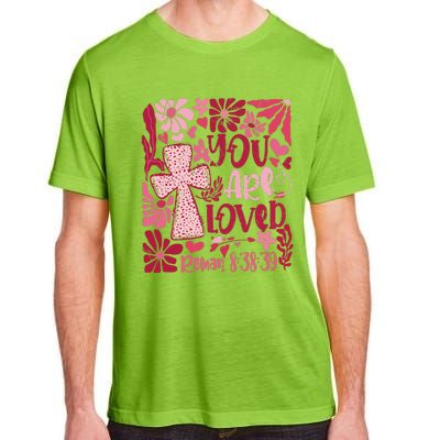 You Are Loved Boho Valentine Flower Jesus Christian Adult ChromaSoft Performance T-Shirt