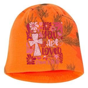 You Are Loved Boho Valentine Flower Jesus Christian Kati - Camo Knit Beanie