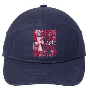 You Are Loved Boho Valentine Flower Jesus Christian 7-Panel Snapback Hat