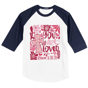 You Are Loved Boho Valentine Flower Jesus Christian Baseball Sleeve Shirt