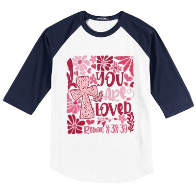 You Are Loved Boho Valentine Flower Jesus Christian Baseball Sleeve Shirt