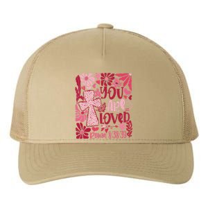 You Are Loved Boho Valentine Flower Jesus Christian Yupoong Adult 5-Panel Trucker Hat