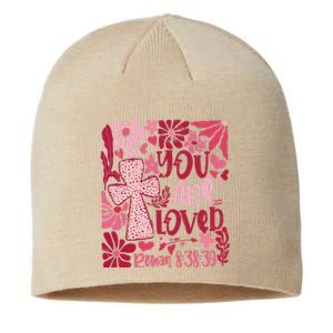 You Are Loved Boho Valentine Flower Jesus Christian Sustainable Beanie