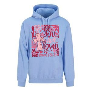 You Are Loved Boho Valentine Flower Jesus Christian Unisex Surf Hoodie