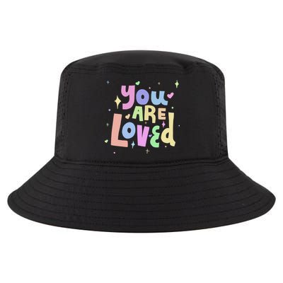 You Are Loved Colorful Quote Cute Gift Cool Comfort Performance Bucket Hat