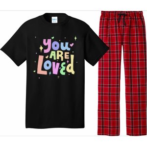 You Are Loved Colorful Quote Cute Gift Pajama Set