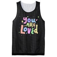 You Are Loved Colorful Quote Cute Gift Mesh Reversible Basketball Jersey Tank