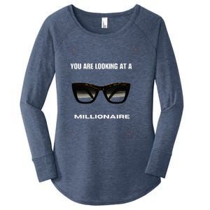 You Are Looking At A Millionaire Women's Perfect Tri Tunic Long Sleeve Shirt