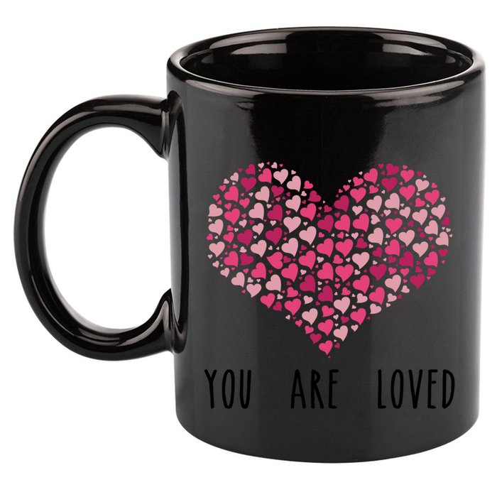 You Are Loved Heart Gift 11oz C Handle Ceramic Mug