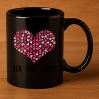 You Are Loved Heart Gift 11oz C Handle Ceramic Mug