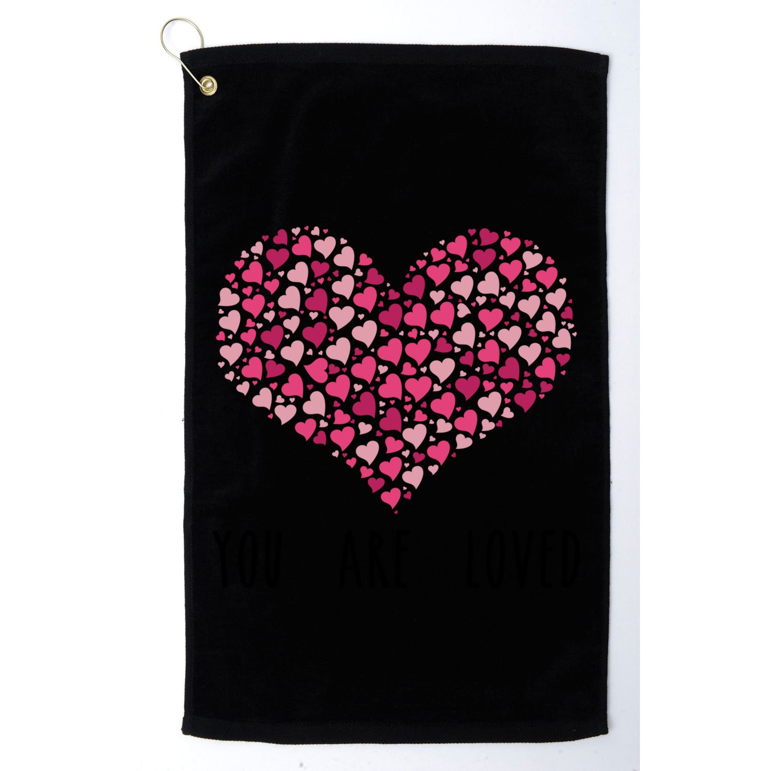 You Are Loved Heart Gift Golf Towel