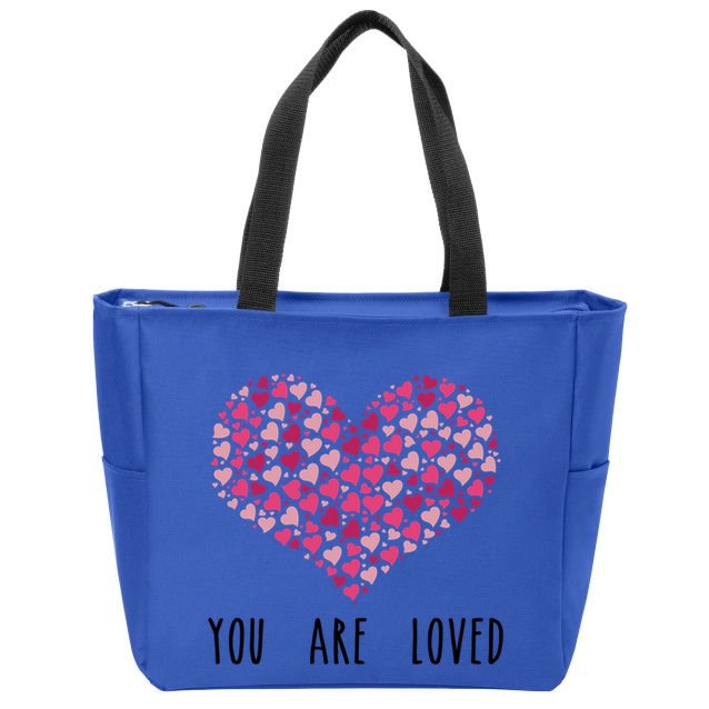 You Are Loved Heart Gift Zip Tote Bag