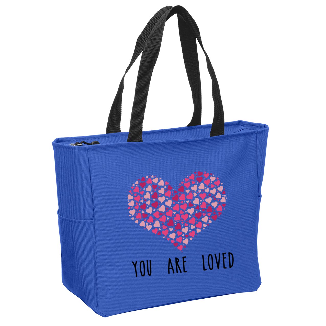 You Are Loved Heart Gift Zip Tote Bag