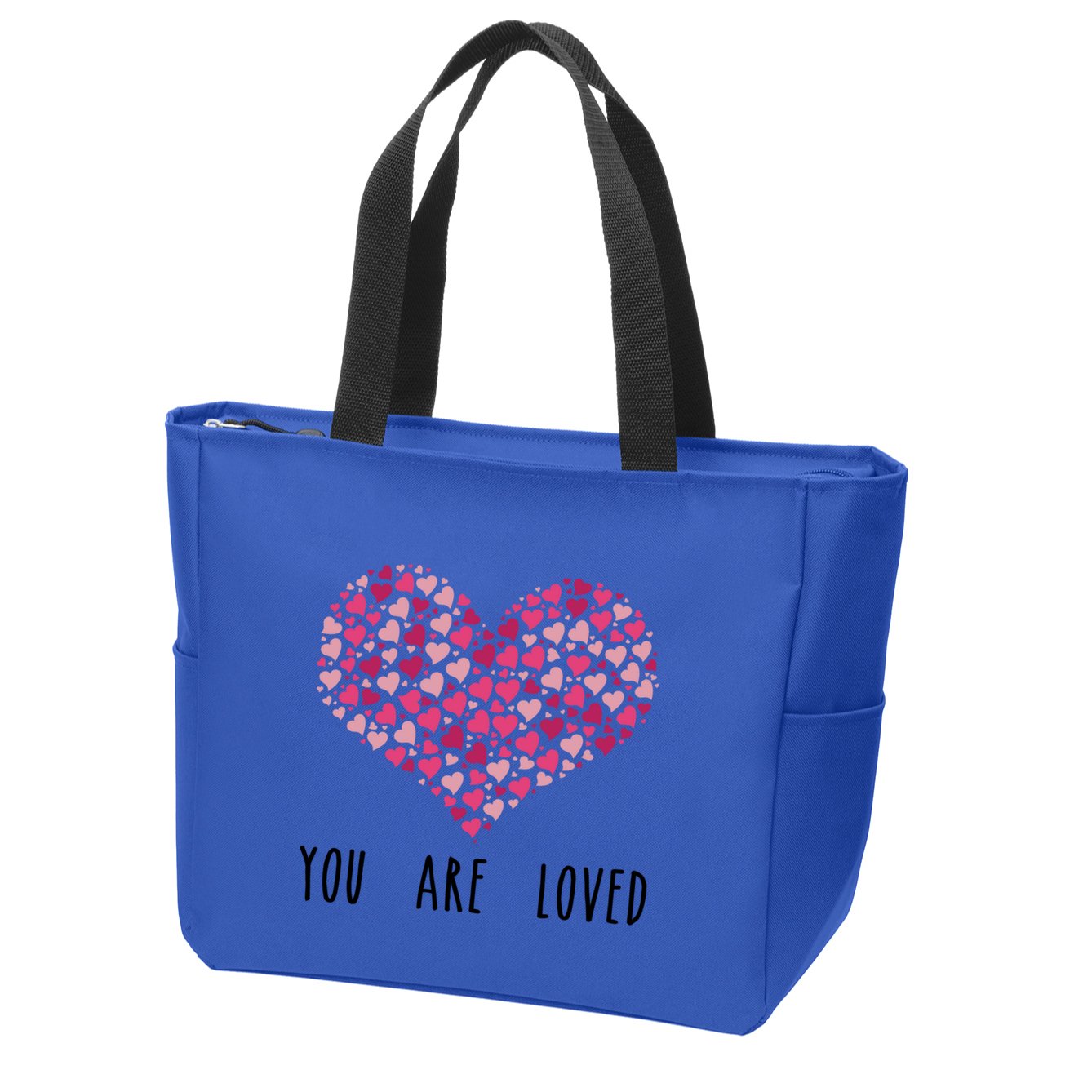 You Are Loved Heart Gift Zip Tote Bag